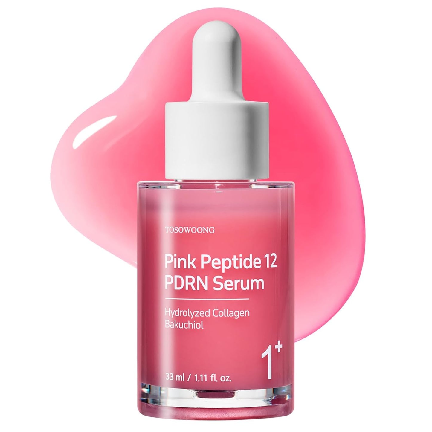 TOSOWOONG Pink Peptide 12 PDRN Serum – Collagen & Bakuchiol Anti-Aging Facial Serum